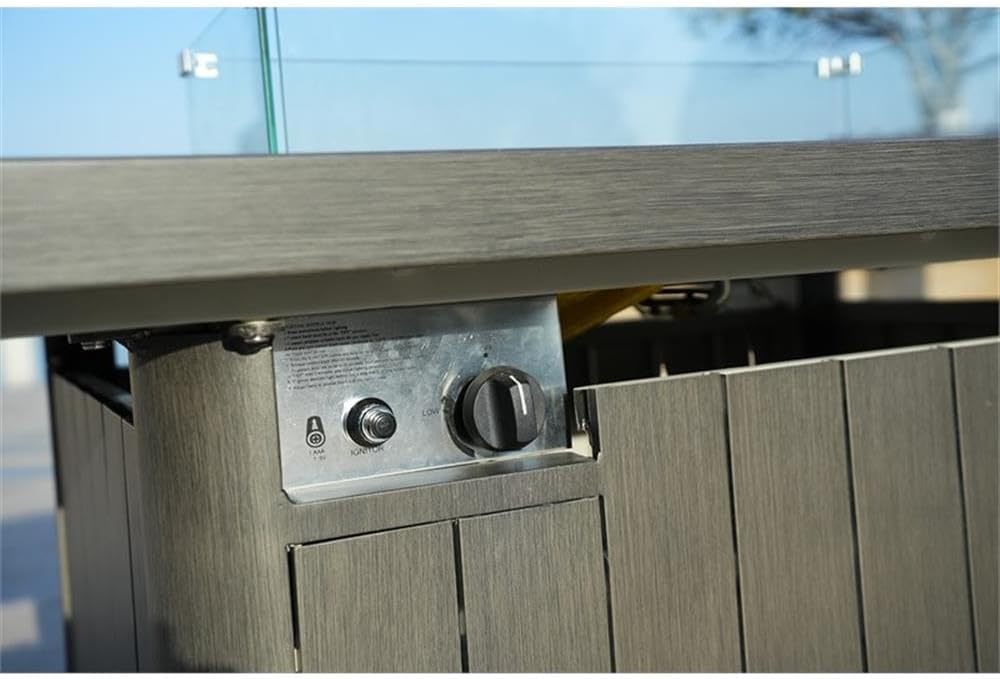 Direct Wicker Gray Cast Iron Propane Outdoor Fire Pit Table with Lid