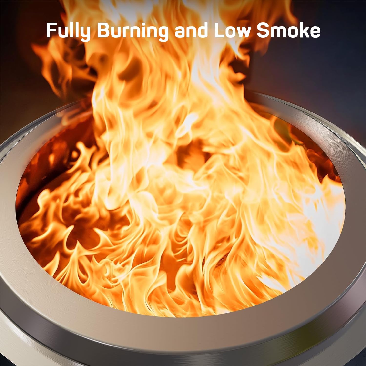 Smokeless Fire Pit, 19-Inch Outdoor Firepit with Stand, Portable Stainless Steel Wood Burning Bonfire for Outside Patio Camping with Carry Bag, Ideal for 4-6 People, 22.44 lbs