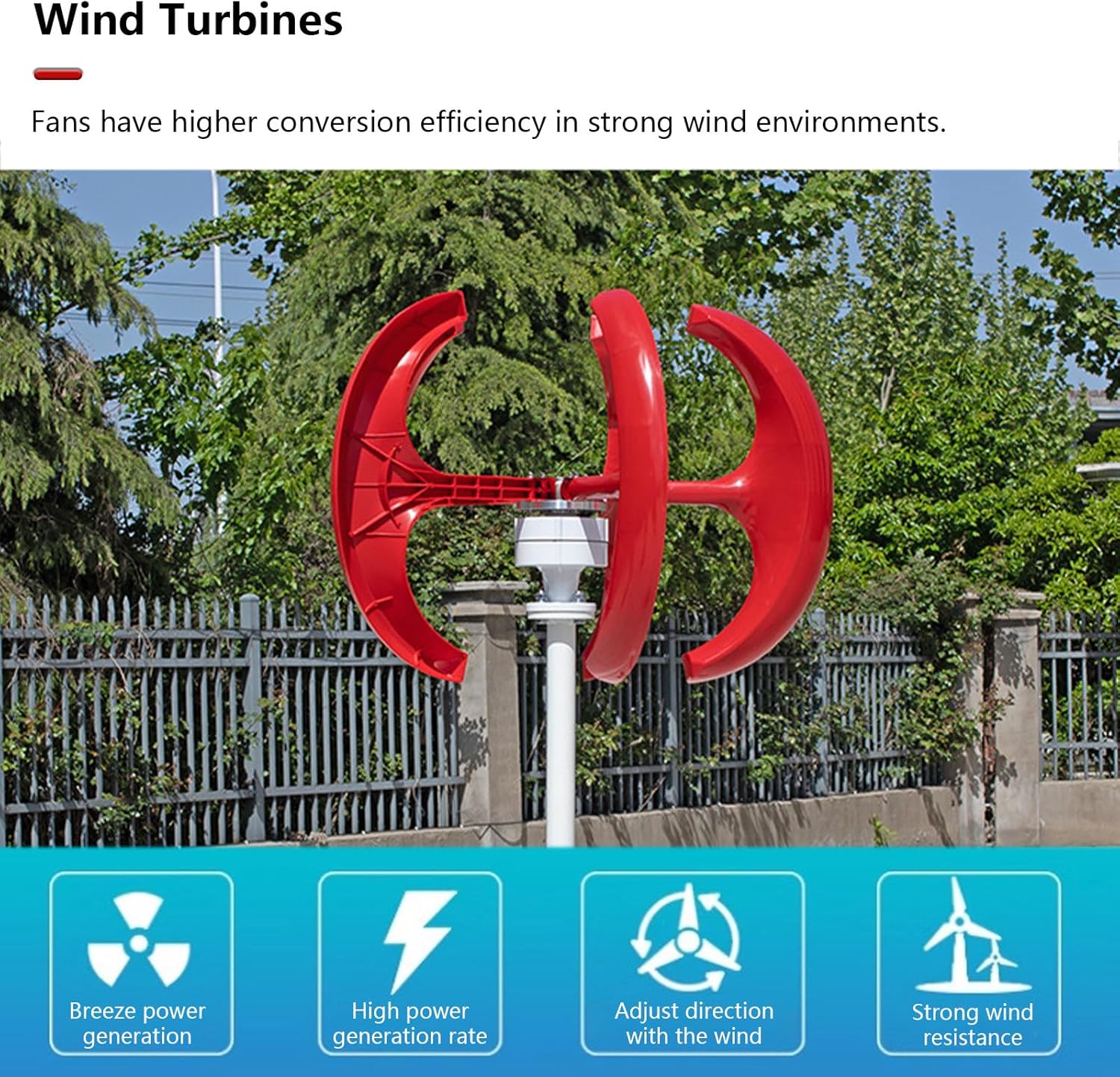 600W Vertical Wind Turbine Generator, 5-Blade Design with Controller, Efficient 12V Wind Power Solution for Home, Marine, Chalet - Eco-Friendly Energy Production System