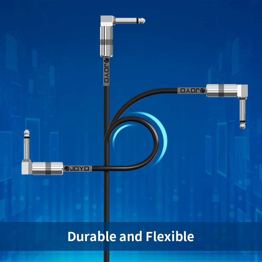 JOYO R-24 High Gain Overdrive Pedal Amplifier Simulation Guitar Pedal and CM-05 6 Pack Professional Patch Cables