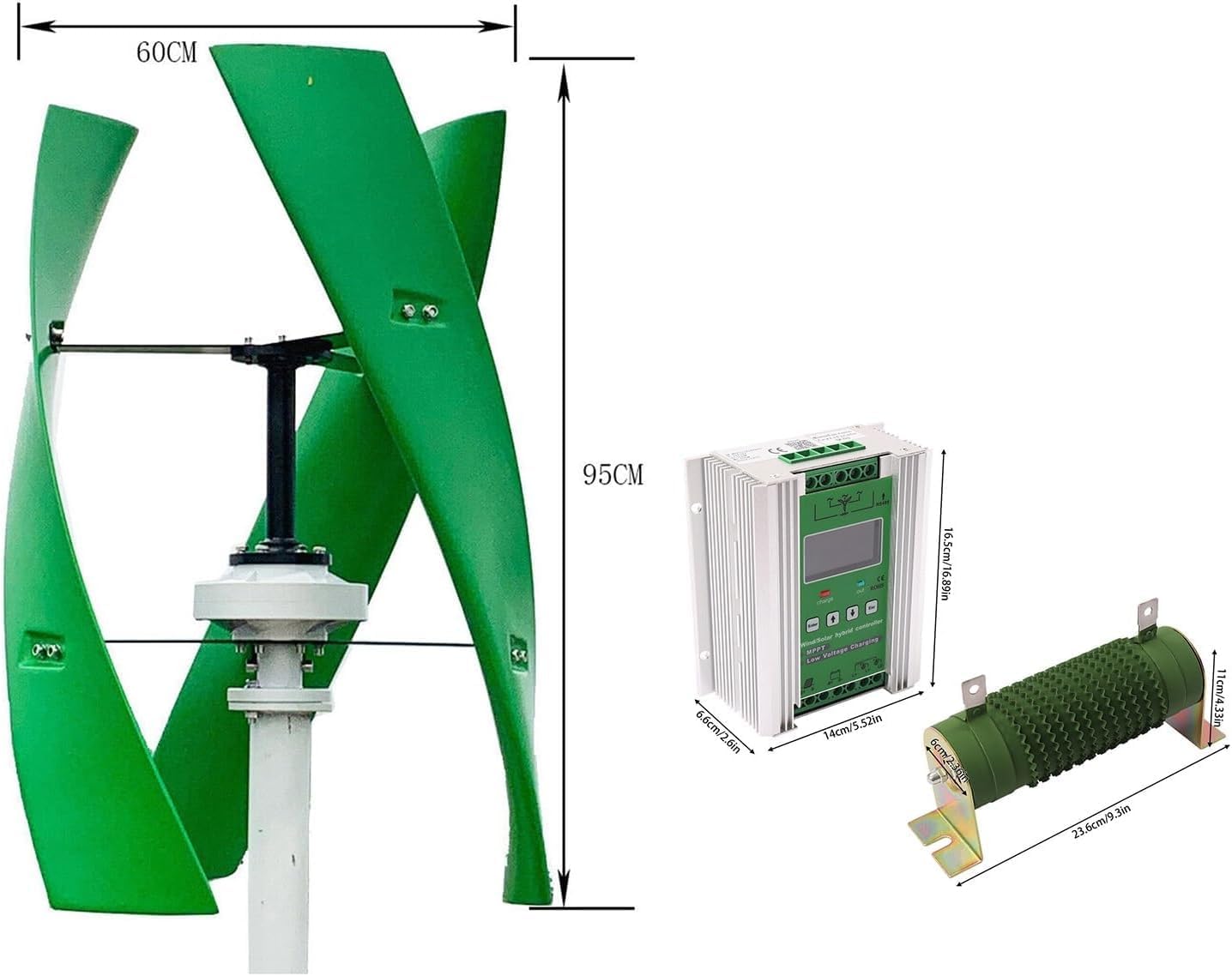 CHRISK 3000W Vertical Axis Magnetic Levitation Wind Turbine Generator Wind Turbine Kit with MPPT Controller and Free Solar Garden Lights