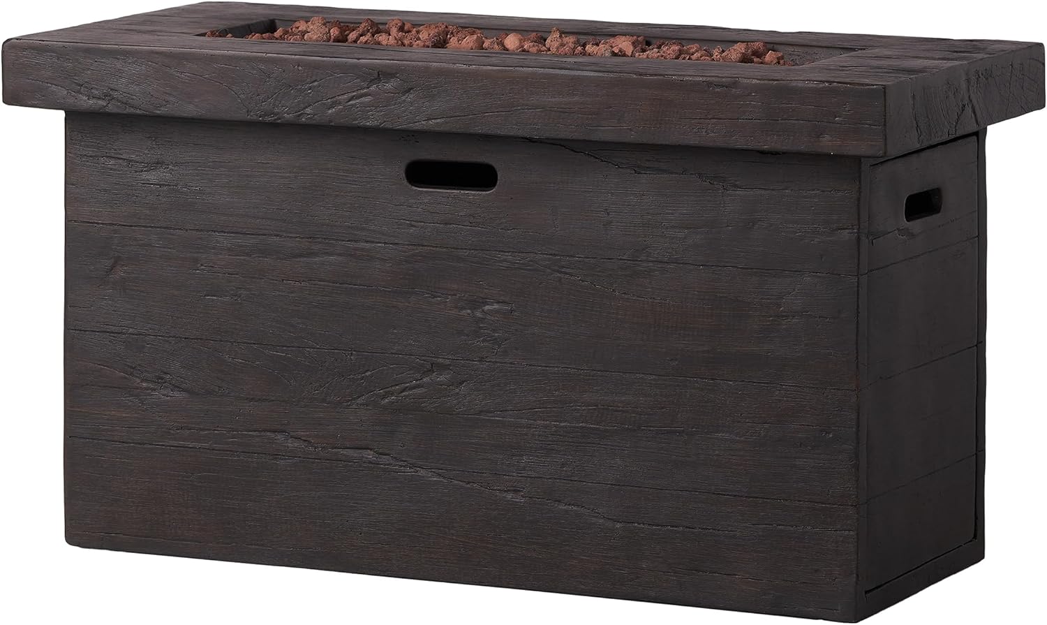 Christopher Knight Home Custer Outdoor Rectangular Fire Pit - 40,000 BTU, Brown