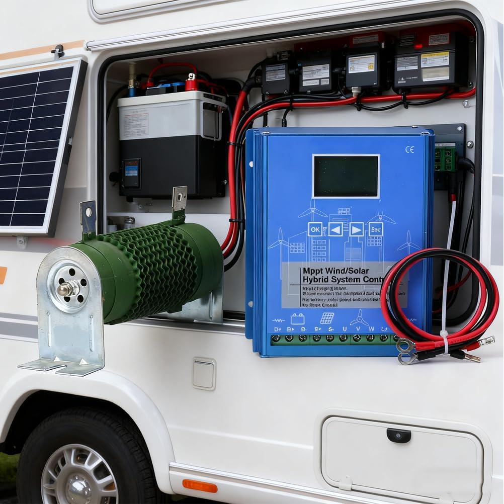 12v,HYZHANHONG 15000W-24V MPPT Wind Solar Hybrid Controller Kit ,with Resistor Intelligent Boost Charging Photovoltaic Wind Turbine Controller,for Wind Turbine