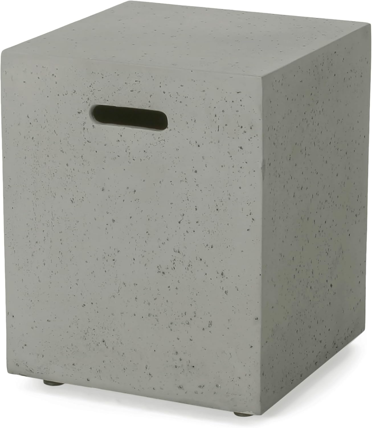 Propane Tank Table Cover, 20 LB Propane Tank Storage Box Fire Pit Gas Tank Cover Concrete, 2-in-1 Hideaway Propane Gas Tank Table Patio Side End Table for Propane Stoves (Light Gray)