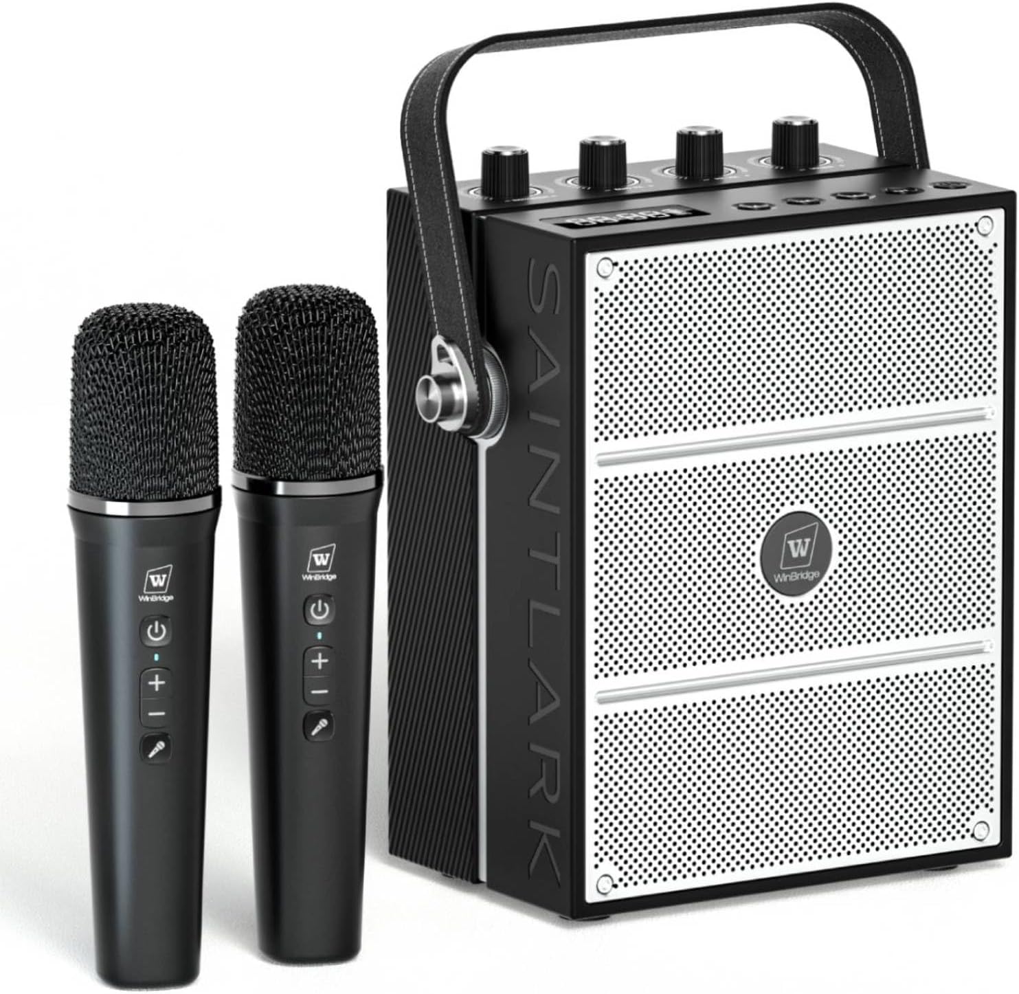 100W Powerful Voice Amplifier with 2 Wireless Microphones, Big Pro Sound Portable Speaker with Microphone, Bluetooth Speaker PA System Karaoke Machine Support BT/USB/TF Card/Aux/Guitar S99