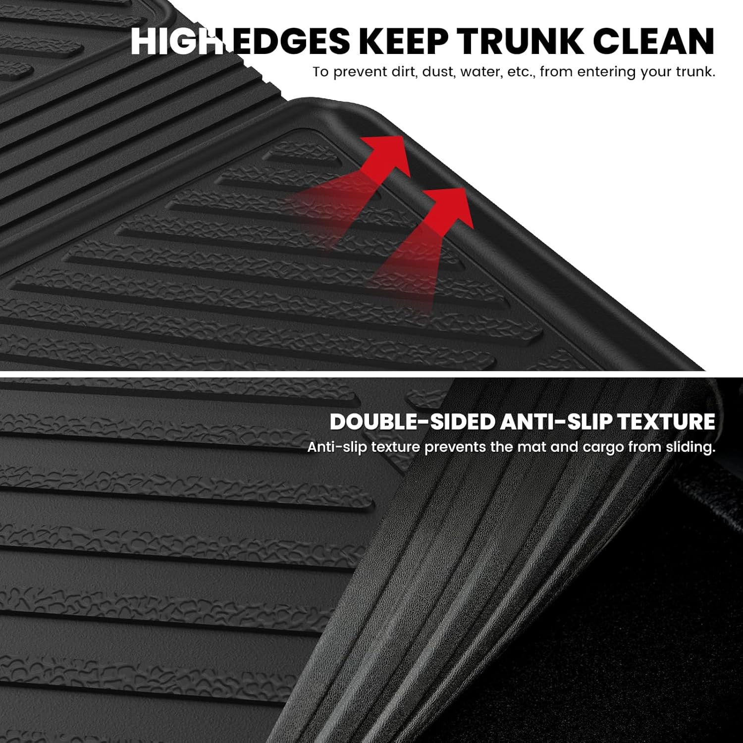 LASFIT Cargo Mat and Backrest Mat for Mazda CX-90 / CX 90 PHEV 2024 2025 2026 7&8 Seats(Not for 6 Seats) TPE Custom Fit All Weather Trunk Liner Waterproof CX90/CX90 PHEV Cargo Tray Accessories, Black