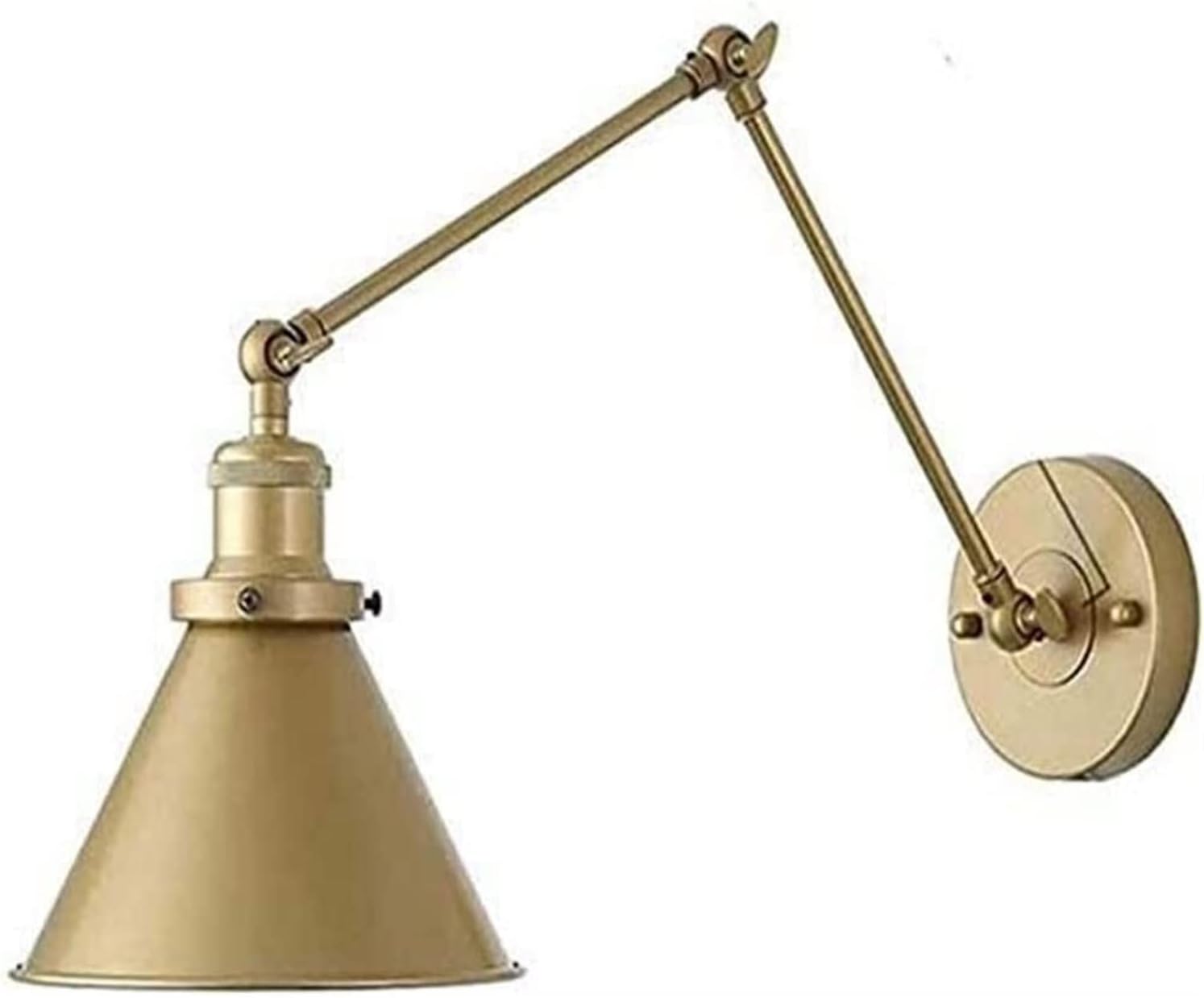 Adjustable Swing Arm Industry Retro Metal Iron Fixture with On/Off Switch Plug Wall Sconce Lighting Fixture Loft Indoor Vintage E27 Bedside BedReading Lamp ( Size : With USA plug Without plug(Without