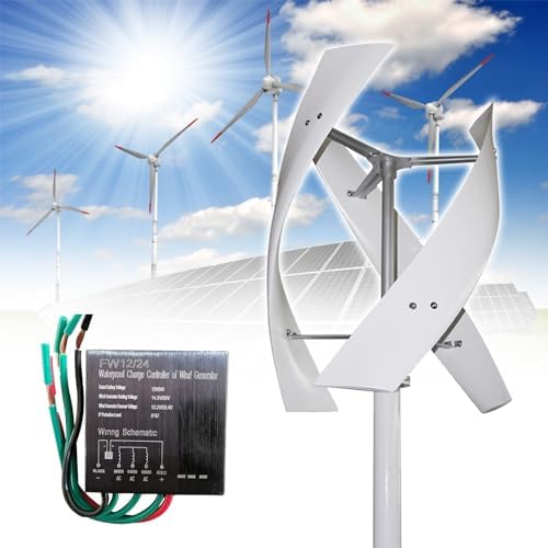 4000W Vertical Axis Wind Turbine Generator with Controller - Permanent Magnetic Windmill for Home & Street Lighting, 12V Wind Energy Solution
