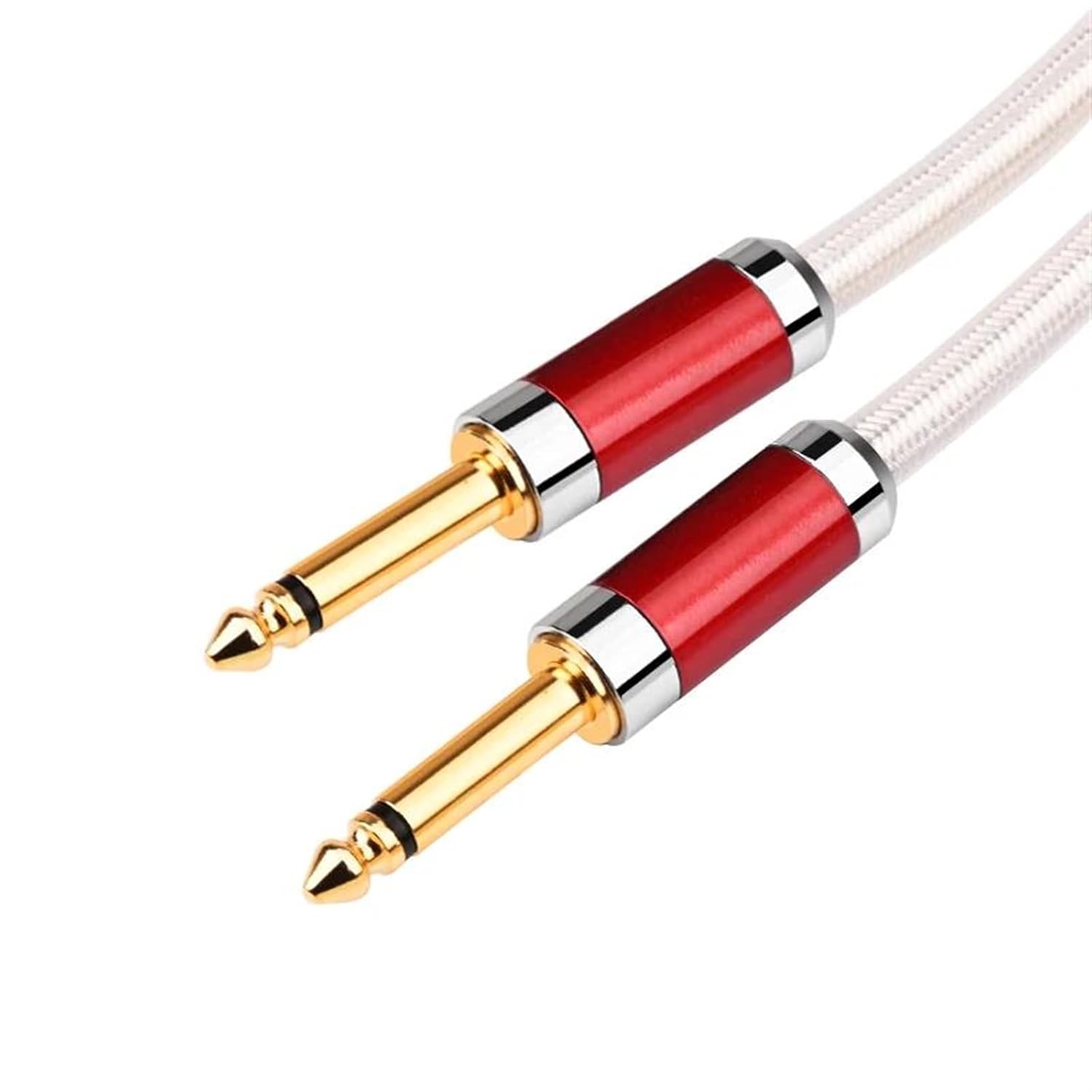 Guitar Audio Cable 6.5mm Aux Guitar Cable Hi-end 7N OCC Instrument Cable 6.5mm TS Jack Mono Cable for Mixer Amplifier(0.75m)
