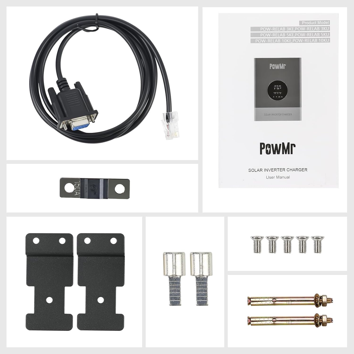 PowMr 3000W Hybrid Solar Inverter,24VDC to 110VAC, Low Frequency Inverter w/Built-in 60A MPPT Charge Controller, Pure Sine Wave for 24V Lead-Acid and Lithium Battery, Peak Power:9000W