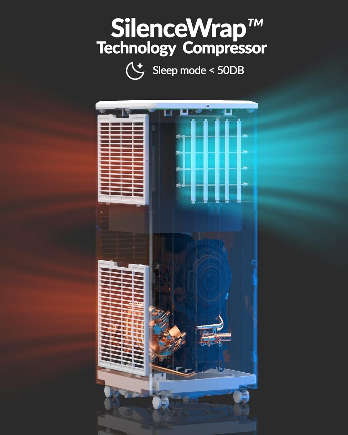 8000 BTU Portable Air Conditioner, 3-In-1 Cool, Fan, Dehumidify Modes, Cools up to 350 sq.ft, Quiet AC Unit with LED Display, with Remote Control, Window Installation Kit, 24 Hour Timer for Room, Dorm