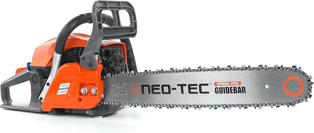 NEO-TEC 20 Inch 62CC Gas Powered Chainsaw 2-Cycle Petrol 3.5HP Handheld Reliable Motosierra De Gasolina for Tree Pruning Wood Cutting Firewood Preparation & Yard Maintenance