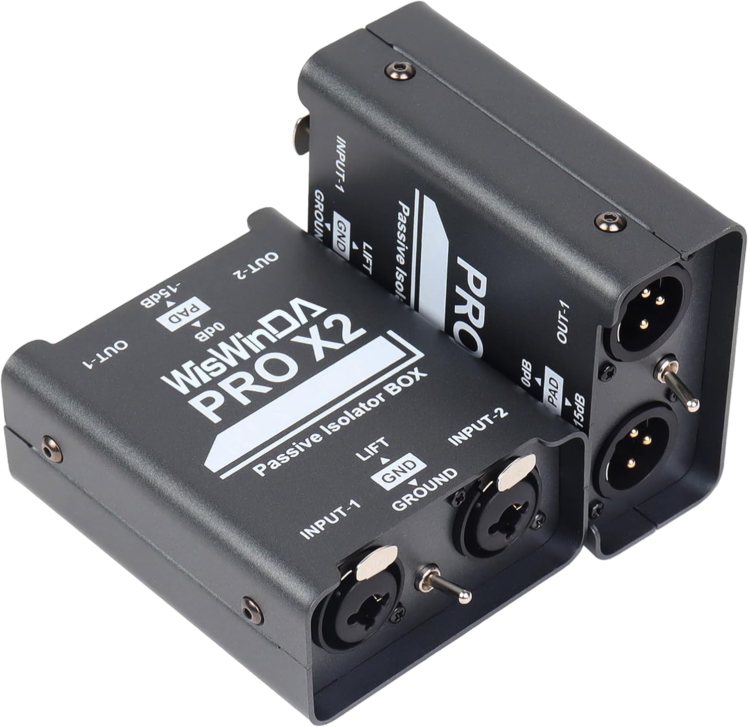 2Channels XLR/TS/TRS Passive Hum Eliminator Box for Audio Equipments Ground Loop Isolator Noise Filter for Different Audio Systems Using (WDISO-Pro X2)