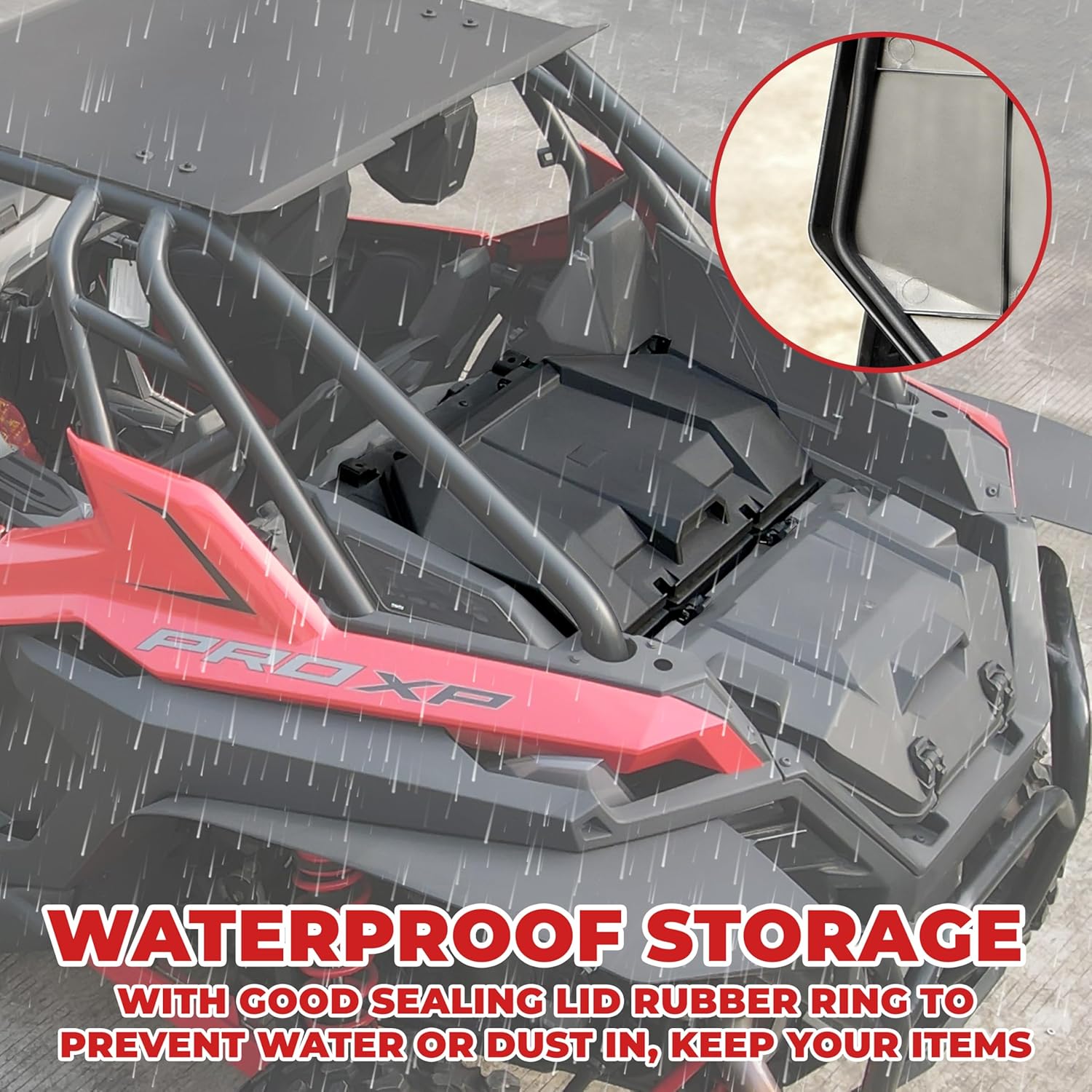 Forward Cargo Box for RZR PRO XP 20-25, 73 QT Forward UTV Water Resistant Storage Bed Box for Polaris RZR Turbo R/RZR PRO XP 4 Sport 2022-2025 Accessories (Replacement #2883751)