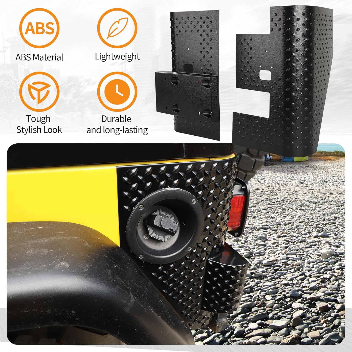 RT-TCZ for Jeep TJ Body Armor Rear Corner Guards Quarter Panel for Jeep Wrangler TJ 1997-2006 Black Exterior Accessories 2pcs