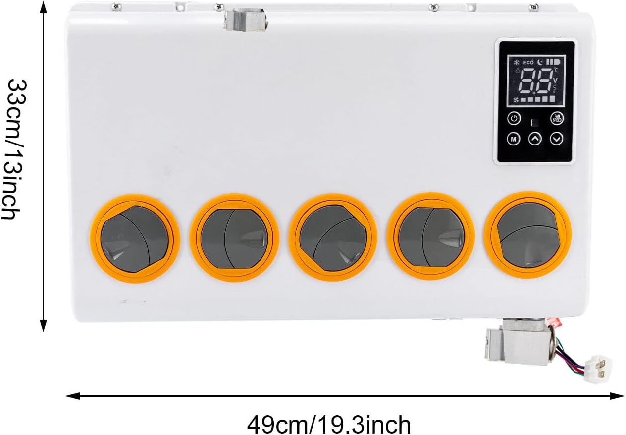 CNCEST 12v Air Conditioner RV Air Conditioner Kit Truck Bus Universal Electric A/C Unit for Cab Cooling - Portable Split AC with High 12000BTU for Caravan or Truck Cab Two Packages (White 12V)