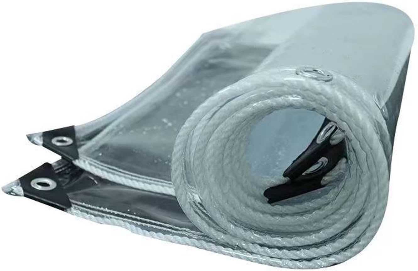 Clear Tarpaulin Waterproof Heavy Duty 23.0x9.2ft, Large Tarpaulin Sheet Eyelets Anti Freezing for Greenhouse Garden Canopy Balcony Tent Boat Camping Fishing