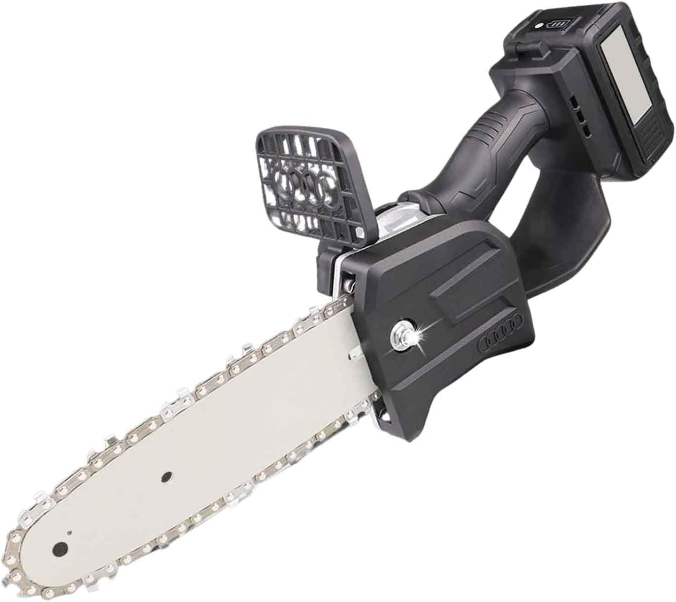 Cordless Chainsaw Chainsaw Household Small Hand-held Pruning Electric Chain Saw Brushless Motor One-Handed Light Garden Tool Garden Pruning Tool (198V dual power 6000 mA)