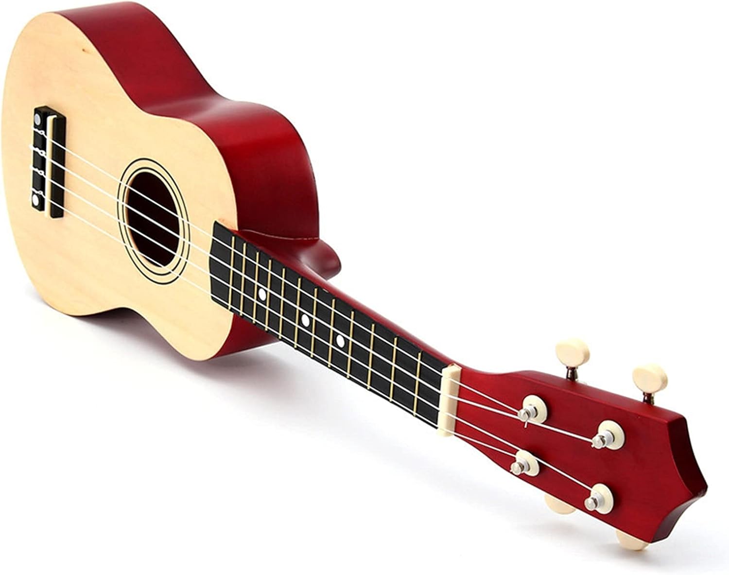 Children Ukulele 21 Inch Basswood Soprano Ukulele Guitar Rosewood 4 Strings Ukulele Bass Guitar Uke Kids Gift Musical Instruments Ukelele Accessories (Color : Wood)