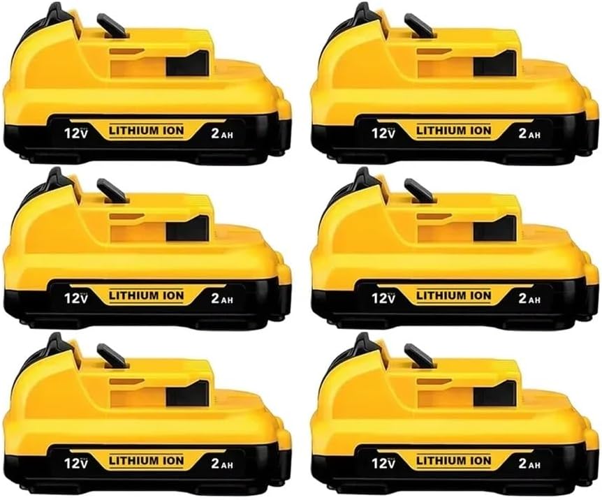 12V 3Ah/2Ah Lithium Battery Compatible with DeWalt DCB120/DCB123/DCB125, Cordless Tools (DCD710, DCF610, DCT410), Rechargeable Li-ion Power Tool Battery(DW 12V 2.0Ah X6)