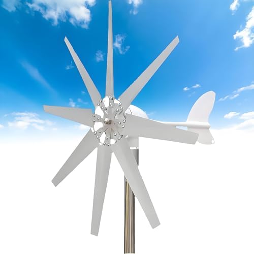 10000W Wind Turbine Generator Kit - 8-Blade Vertical Axis Windmill with Automatic Wind Adjustment & 12V Controller - High-Efficiency Renewable Energy Solution