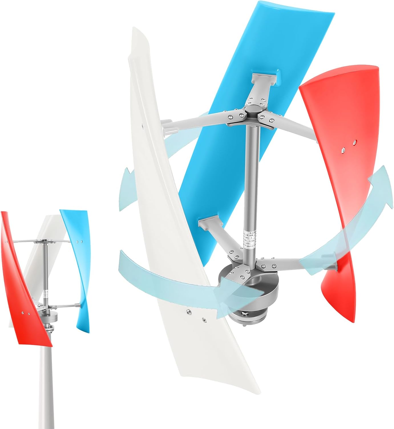 Wind Turbine, 400W 24V Vertical Axis Wind Power Turbine Generator, 300Rpm Wind Turbine Generator Kit with IP67 Waterproof, for Ships, Cabins, Rvs, Windmills, Households, Industrial