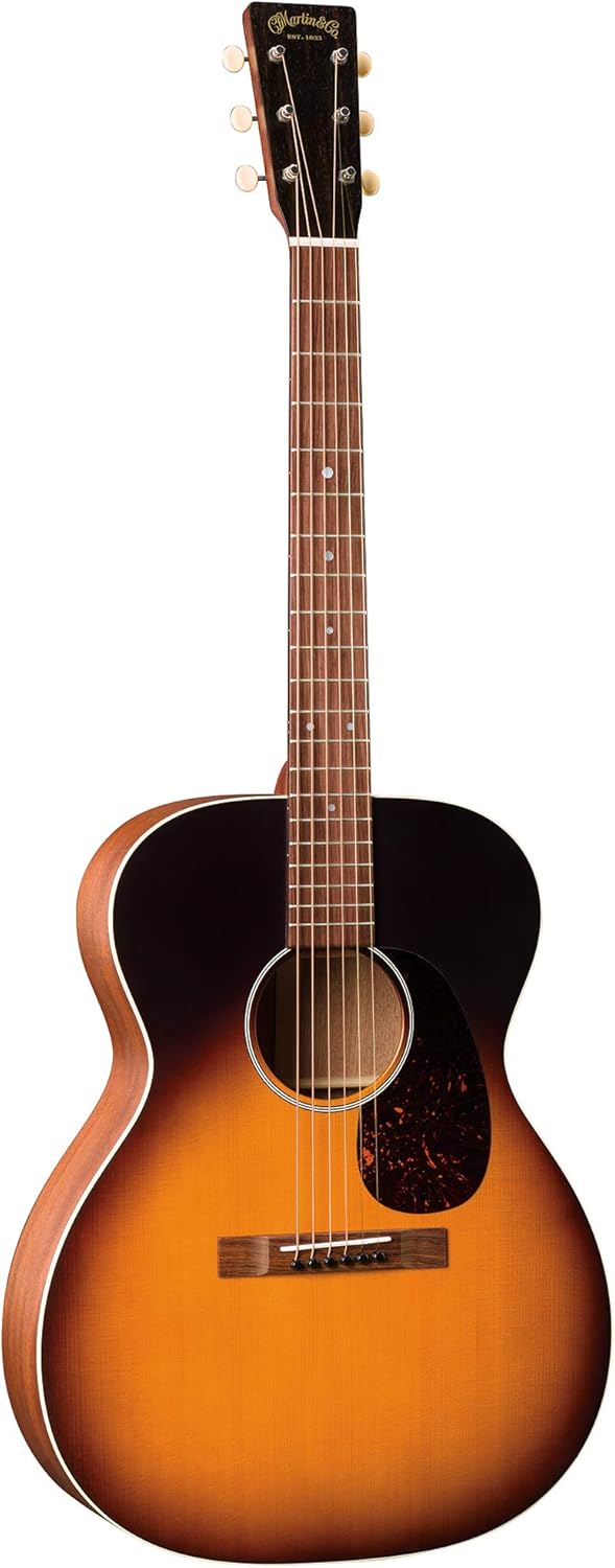 Martin Guitar 000-17 Acoustic Guitar with Hardshell Case, Sitka Spruce and Mahogany Construction, Satin Finish, 000-14 Fret and Modified Low Oval Neck Shape, Whiskey Sunset