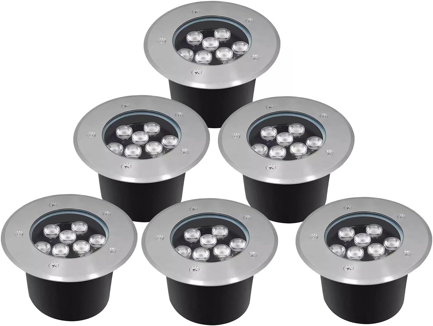 6 Pack Outdoor Underground Light Recessed Ground Light IP66 Waterproof Spotlight AC85-265V for Patio, Sidewalk, Garden Landscape Lights (Color : Warm White, Size : 36W)