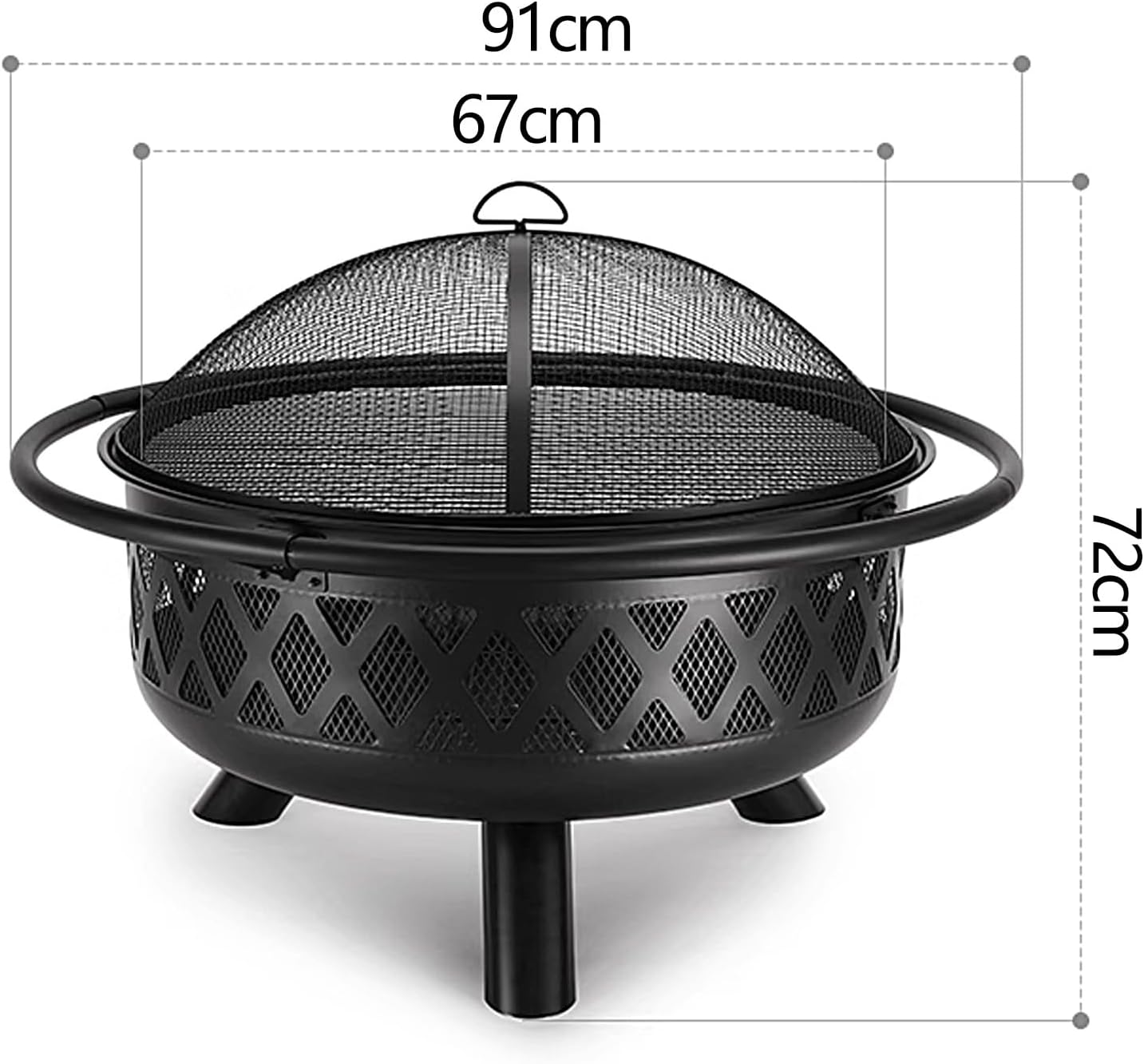 Outdoor Portable Wood Burning Stove, Multifunctional Outdoor Fire Pit, with Mesh Cover Grill Net and Rim Large Capacity for Tent Camping Cookout