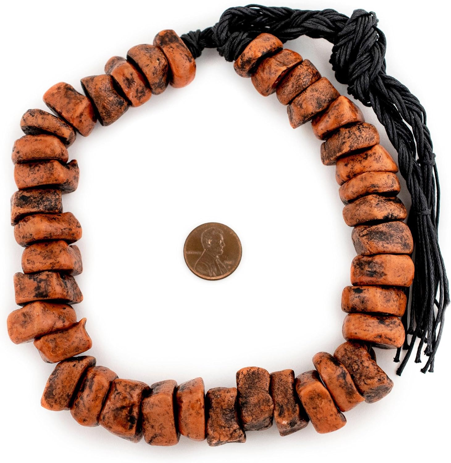 The Bead Chest Moroccan Square Coral Amber Resin Beads 16mm Morocco African Orange Disk Large Hole 20 Inch Strand Handmade