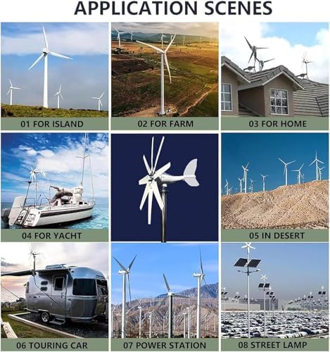 14000W Low Noise Wind Turbine Kit - MPPT Controller for 12V/24V/48V Systems, Perfect for Homes, Street Lights, Boats - Eco-Friendly Renewable Energy Windmill