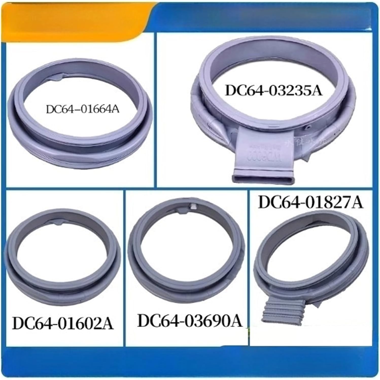Drum Washing Machine DC64-01664A DC64-03235A DC64-01602A DC64-03690A DC64-01827A Waterproof Rubber Sealing Ring Manhole Cover，Compatible For Samsung(DC64-01827A)