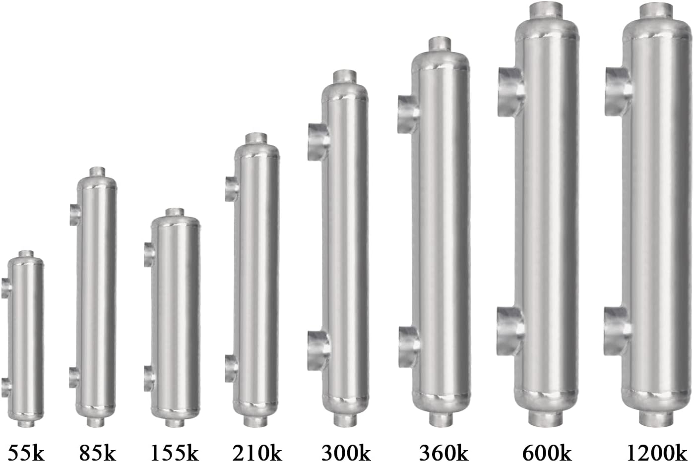 AB Salt Pool Heat Exchanger Titanium 1200kBtu Opposite Ports 2 1/2