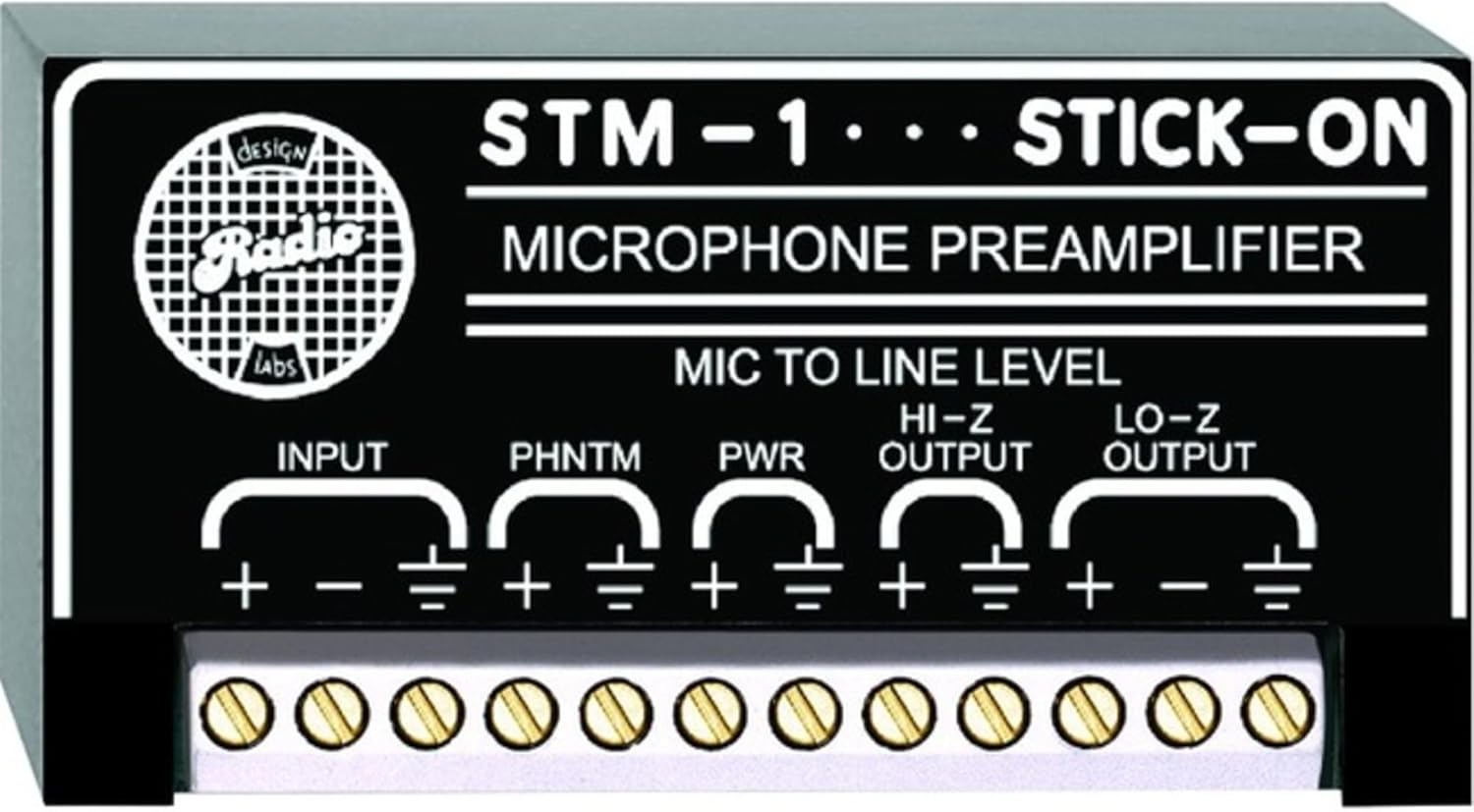 RDL STM-1 Stick-On Series Microphone Preamplifier - Power Supply Not Included
