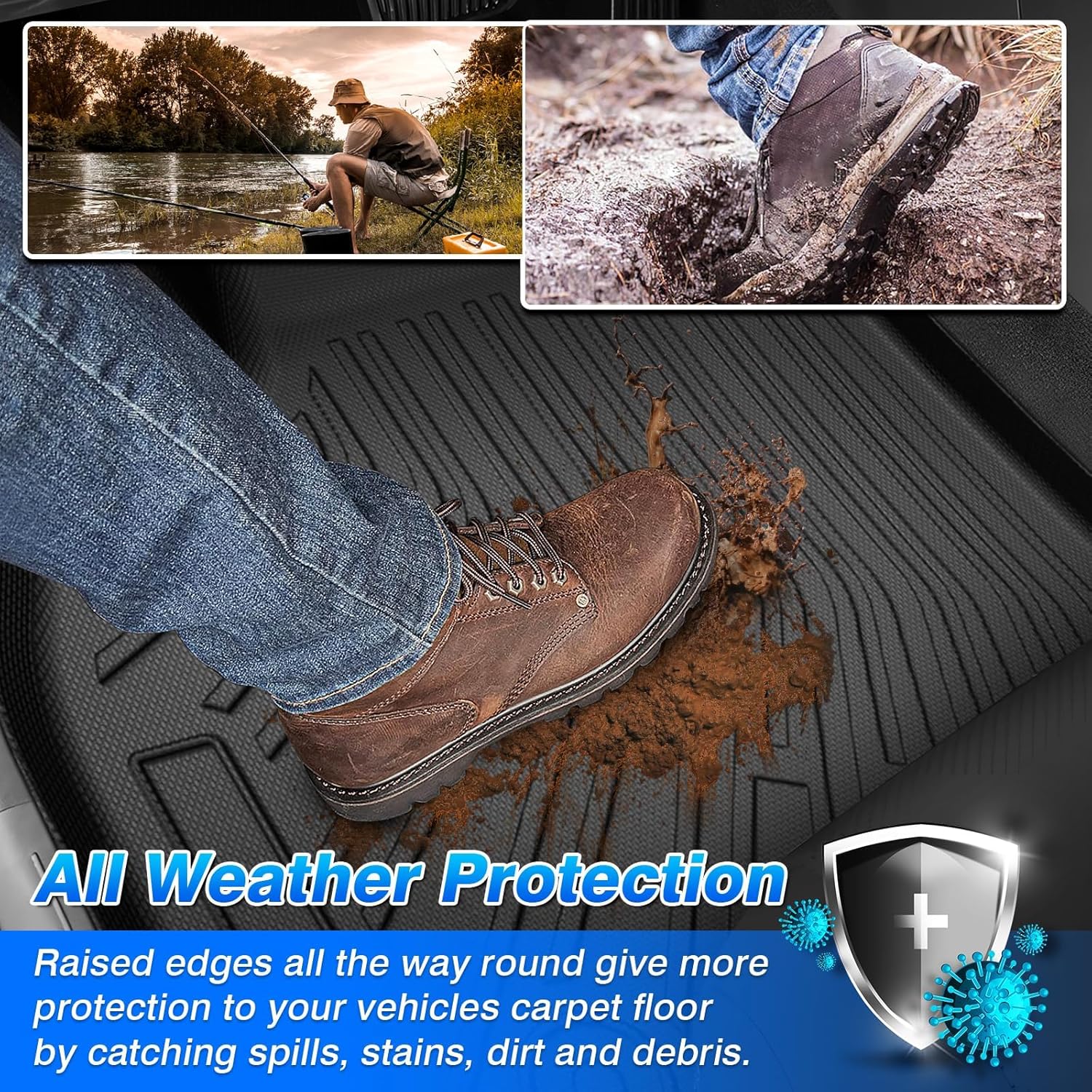 Floor Mats Fit for Hyundai Tucson 2022-2025 2026 (Not for Hybrid), All Weather Floor Mat & Cargo Liner & Backrest Mat for Tucson Accessories Heavy Duty