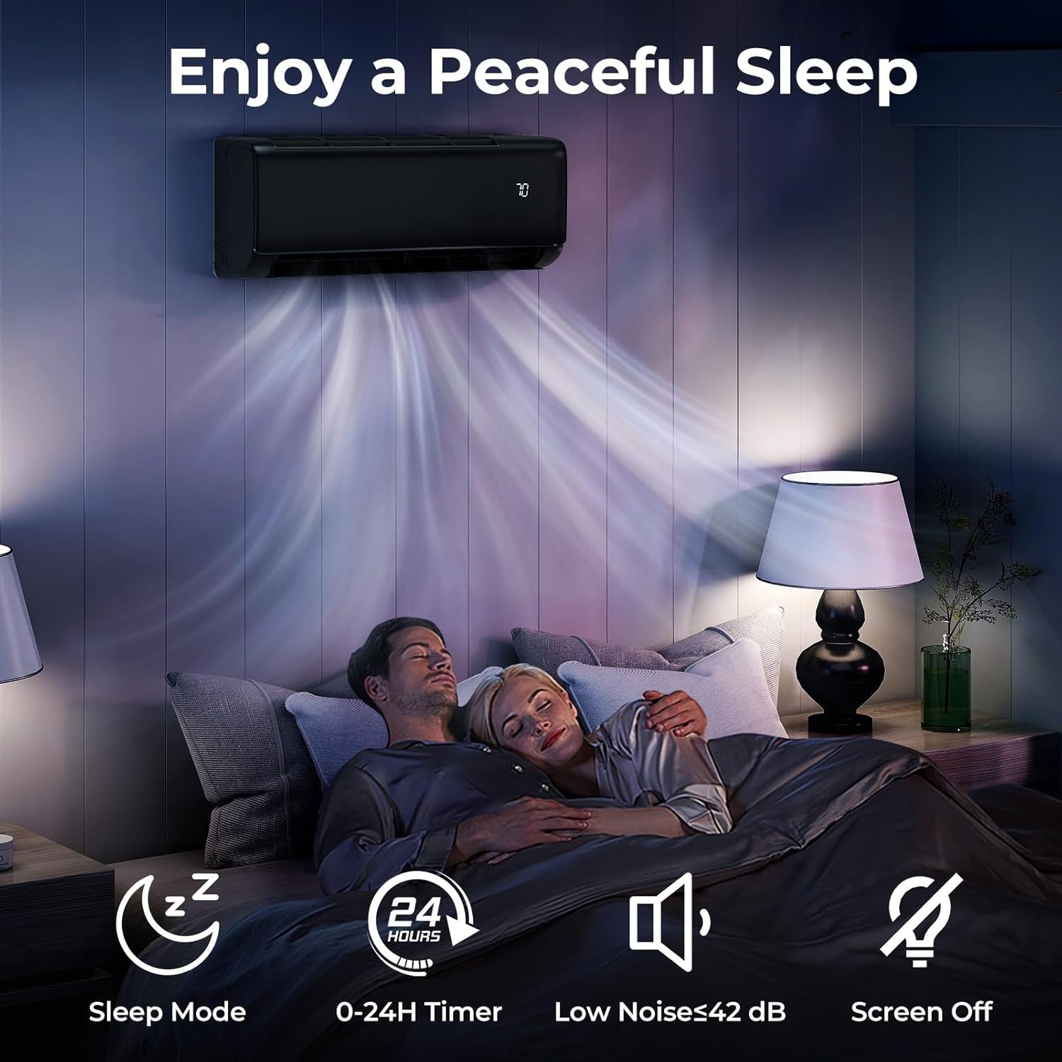 SIMOE 12,000 BTU Mini Split AC/Heating System, Works with Alexa and Wifi, Ductless Air Conditioner Cool Up to 750 Sq.Ft, 22 SEER2, Inverter Wall AC Unit with Pre-Charged Heat Pump & Installation Kits