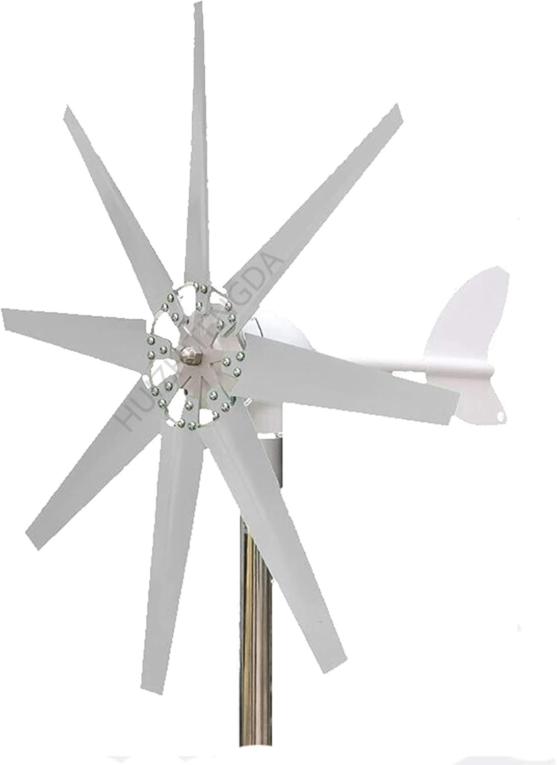 4000W-6000W Small Vertical Wind Turbine Permanent Magnet Generator, 3 Phase 12V/ 24V /48V Vertical No Noise Horizontal for Home/Camping(8 Blades)