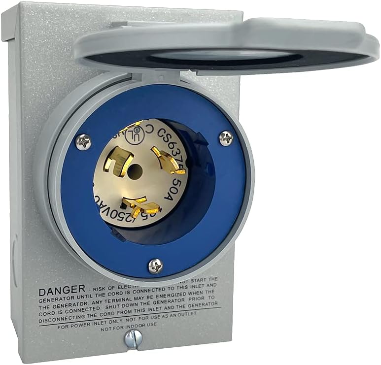 Reliance Controls PB50 50-Amp Power Inlet Box and Reliance Controls LL550C 50 Amp Generator Connector