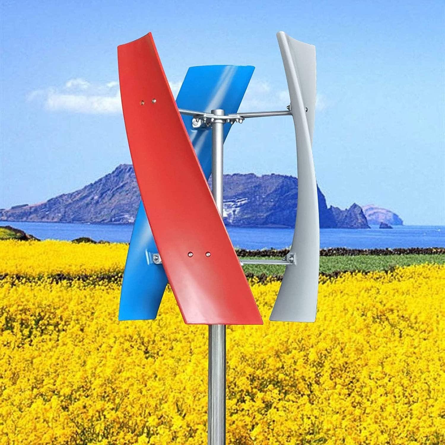 Wind Power Turbine Generator, 12000W 12V-220V 3 Helix Blades Wind Turbine Generator Electromagnetism Control System Wind Generator Power Kit
