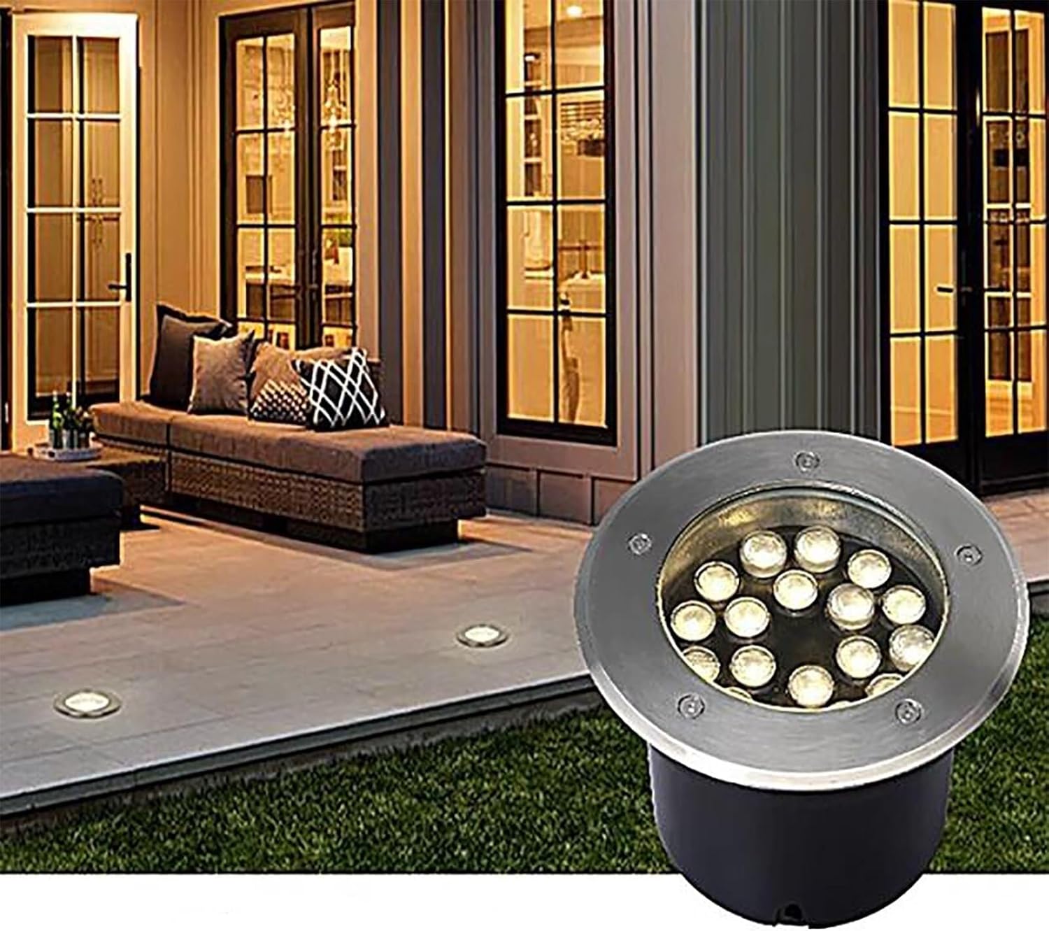 Outdoor Buried Lights - Low Voltage LED Ground Landscape Lamp, Waterproof Recessed Pathway Lights, Stainless Steel Garden Underground Decorative Spot Light(Purple,48W)