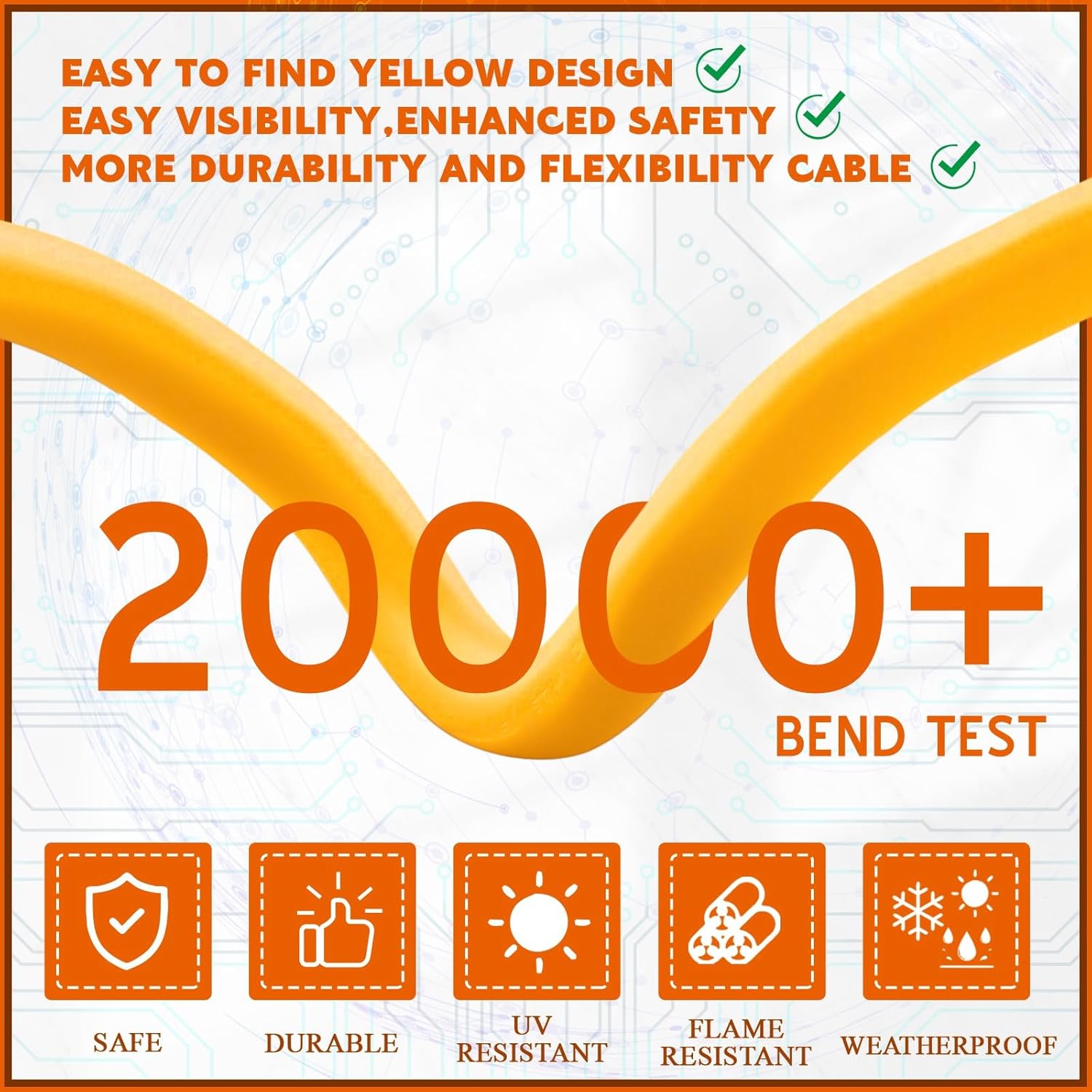 Kanayu 25ft Generator Transfer Switch Adapter Cord Compatible with NEMA L5-30p to L14-30r, 30 Amp Locking 3 Prong to 4 Prong Adapter Rv Generator to House Inlet Box, STW 10 Awg, Etl Listed