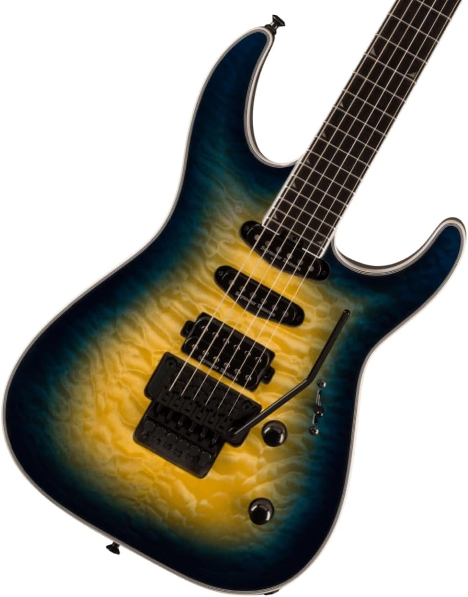 Jackson Pro Plus Series Soloist SLA3Q Electric Guitar - Amber Blue Burst