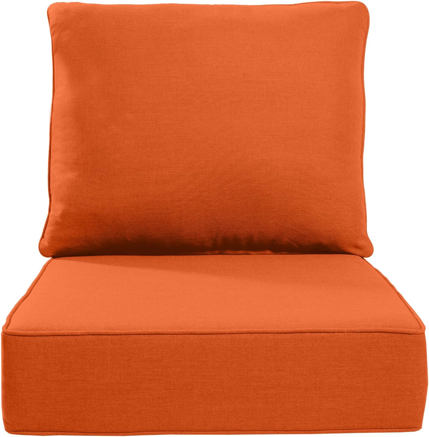 Luxury 24x24x6 Inch Outdoor Cushions - Water&UV&Fade Resistant 1 Set Zippered Patio Chair Back&Seat Cushion for Wicker Dining Rocking Swivel Chairs Loveseat Couch Sectional Sofa - Orange