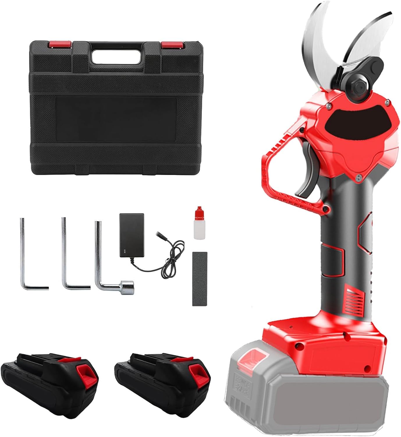 Electric Pruning Shears Professional Cordless Electric Pruning Battery Powered, Tree Branch Pruner with 2 PCS Rechargeable 1500 Ah Lithium Battery, Cutting Diameter,40mm(1.6in)