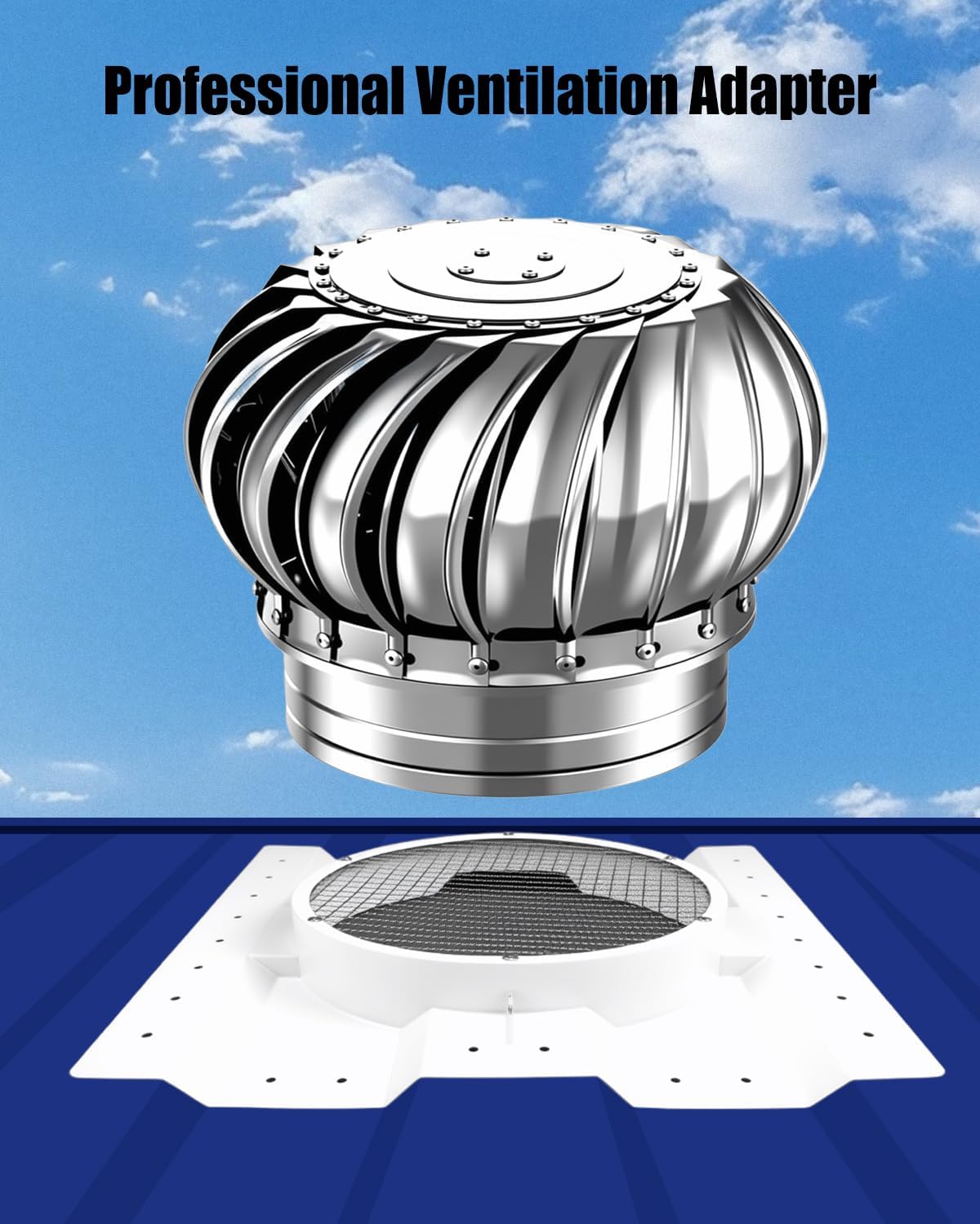 2 Pcs Container Roof Vent Adapter, 12 Inch Multifunctional Roof Ventilation System Adapter Compatible with Conex Container for Whirlybird Turbine Vent and Solar Roof Fan