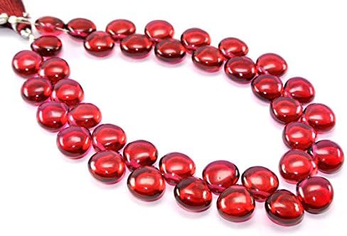 13 inch natural beads strand of 10x10mm smooth heart cranberry red quartz gemstone briolletes beads for DIY jewelry - necklace, bracelet, earring, ring.