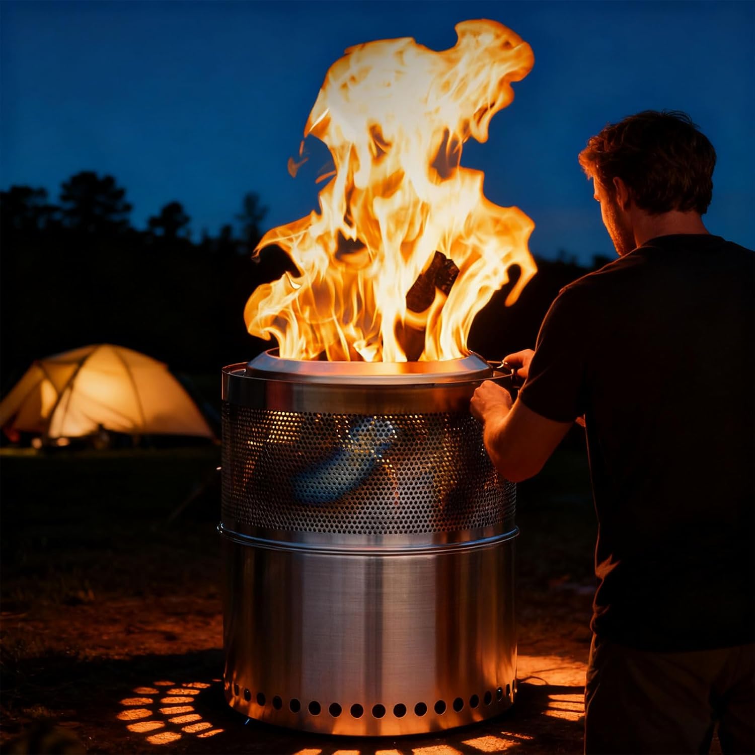 Detachable 11 Inch Bowl with Ventilated Collector for Patio Parties Pliable Firepit Barbecue