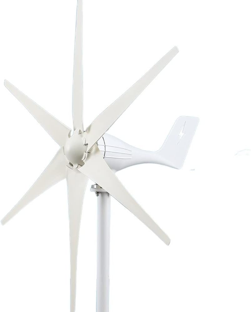 Wind Turbine, 6 Blades Windmills Wind Turbine Generator Energy 3000W 12V 24V 48V with Mppt Charge Controller for Home Use Wind System(Wind Turbine Only,48V)