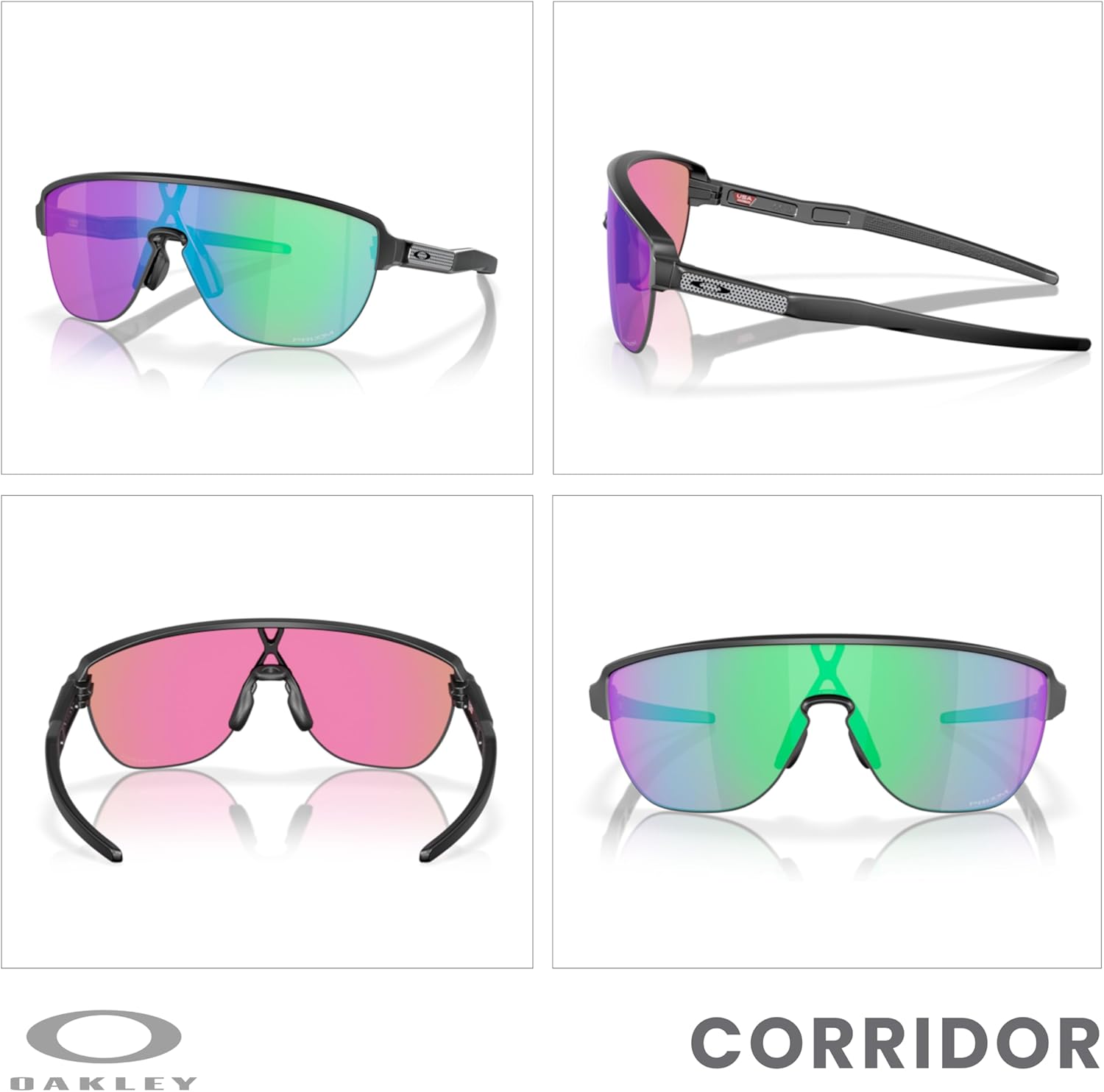 OAKLEY OO9248 Corridor Shield Wide High Bridge Sunglasses for Men+ Bundle Accessory Leash Kit, Microfiber Pouch