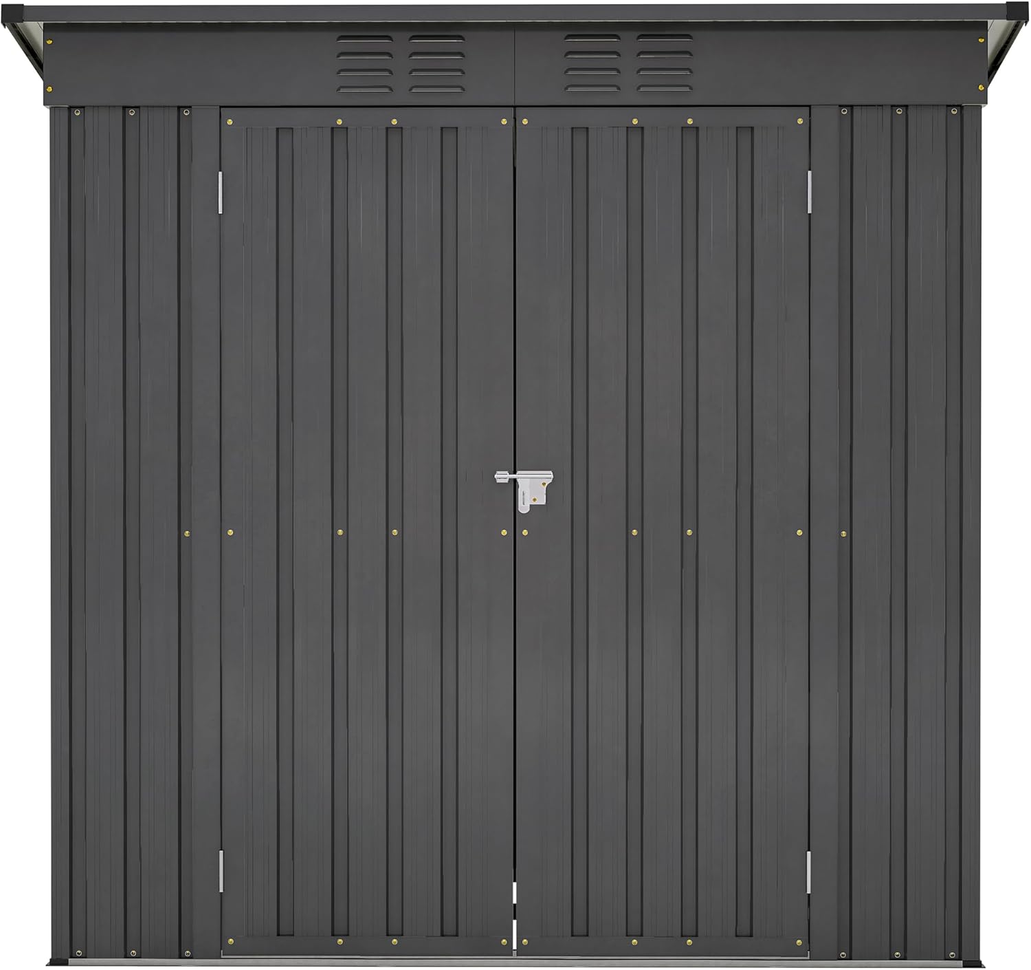 6x4 ft Large Capacity Outdoor Storage Shed - Heavy Duty All Weather Waterproof Lockable Tool Shed for Garden Backyard Lawn, Easy Assembly Rust Resistant Durable Black